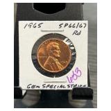 1965 Lincoln Cent Gem Special Strike SP66/SP67 RD