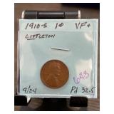 1910-S Lincoln Wheat Cent, VF+ Condition