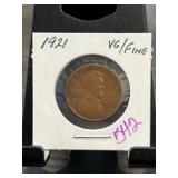 1921 Lincoln Wheat Penny VG/Fine Condition