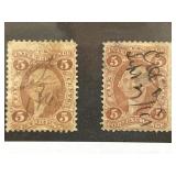 1862-8 US 5Â¢ Revenue Stamps