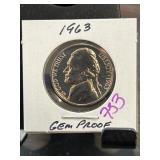 1963 Jefferson Nickel Gem Proof Coin