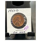 1952-D Lincoln Wheat Cent, Choice Uncirculated