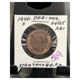 1940-S DDR-002 Lincoln Wheat Cent 64/65 RB