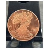 1 Ounce .999 Fine Copper Coin with Liberty Design