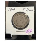 1910 Liberty Head Nickel, VG/Fine Condition