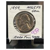 1959 Jefferson Nickel MS65FS Gem