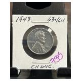 1943 Lincoln Steel Penny in CH UNC Condition