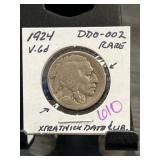 1924 Buffalo Nickel DDO-002 Rare Variety