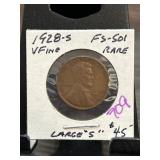 1928-S Lincoln Wheat Cent FS-501 Rare Variety