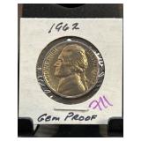 1962 Jefferson Nickel Gem Proof