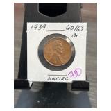 1939 Uncirculated Lincoln Wheat Cent
