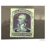 U.S. Ninety Cents Postage Stamp of Washington