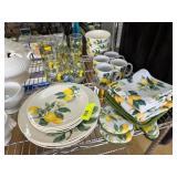 Lemon-Themed Dinnerware and Accessories Set