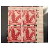 US 5 Cent Air Mail Plate Block Stamps