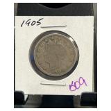1905 Liberty Head Nickel in Cardboard Holder