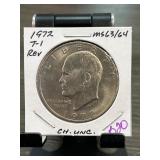 1972 Eisenhower Dollar T-1 MS63/64