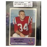 1962 Fleer Billy Lott #1 Boston Patriots Card
