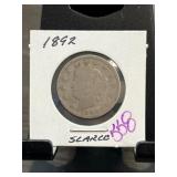 1892 Liberty Head Nickel in Display Holder