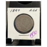 1897 Barber Quarter Coin in Protective Holder