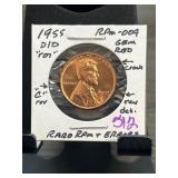 1955-D/D Lincoln Wheat Cent with RPM-009