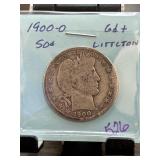 1900-O Barber Half Dollar in Protective Case