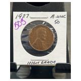 1927 Lincoln Wheat Cent in High Grade Condition