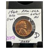 1960 Lincoln Cent RPM-062 D/D