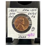 1960-D/D Lincoln Cent with Detailed Notations