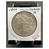1897 Morgan Silver Dollar in Holder
