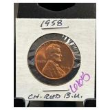 1958 Lincoln Wheat Cent in Ch. Red Condition