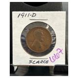 1911-D Lincoln Wheat Cent Coin " Scarce