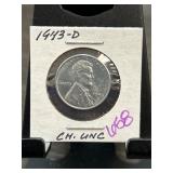 1943-D Lincoln Steel Cent in Choice Uncirculated C