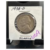 1938-D Jefferson Nickel in Holder