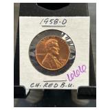1958-D Lincoln Wheat Cent CH. Red BU