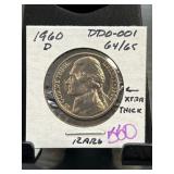 1960-D Jefferson Nickel DDO-001 MS64/65