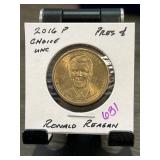 2016 P Ronald Reagan $1 Coin in Choice Uncirculate