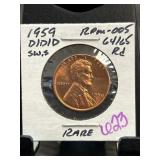1959-D/D/D Lincoln Cent Double Die Obverse Error C