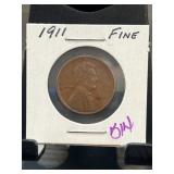 1911 Lincoln Wheat Cent in Fine Condition