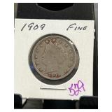 1909 Liberty Head Nickel in Fine Condition
