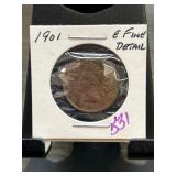 1901 Indian Head Cent with Fine Detail