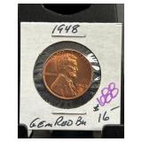 1948 Lincoln Wheat Cent Gem Red Brilliant Uncircul