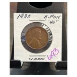 1932 Lincoln Cent in Protective Sleeve