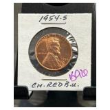 1954-S Lincoln Wheat Cent in Red BU