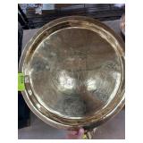 Circular Brass Tray with Etched Design