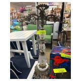 Ornate Metal and Crystal Candelabra-Style Lamp