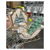 Holiday Decor Sleigh and Christmas Trees Display