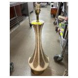 Mid-Century Ceramic and Brass Lamp Base