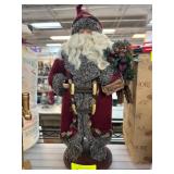Santa Claus Figurine in Red Robe with Basket