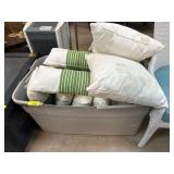 White and Green Throw Pillows