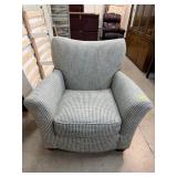 Patterned Upholstered Armchair in Neutral Tone